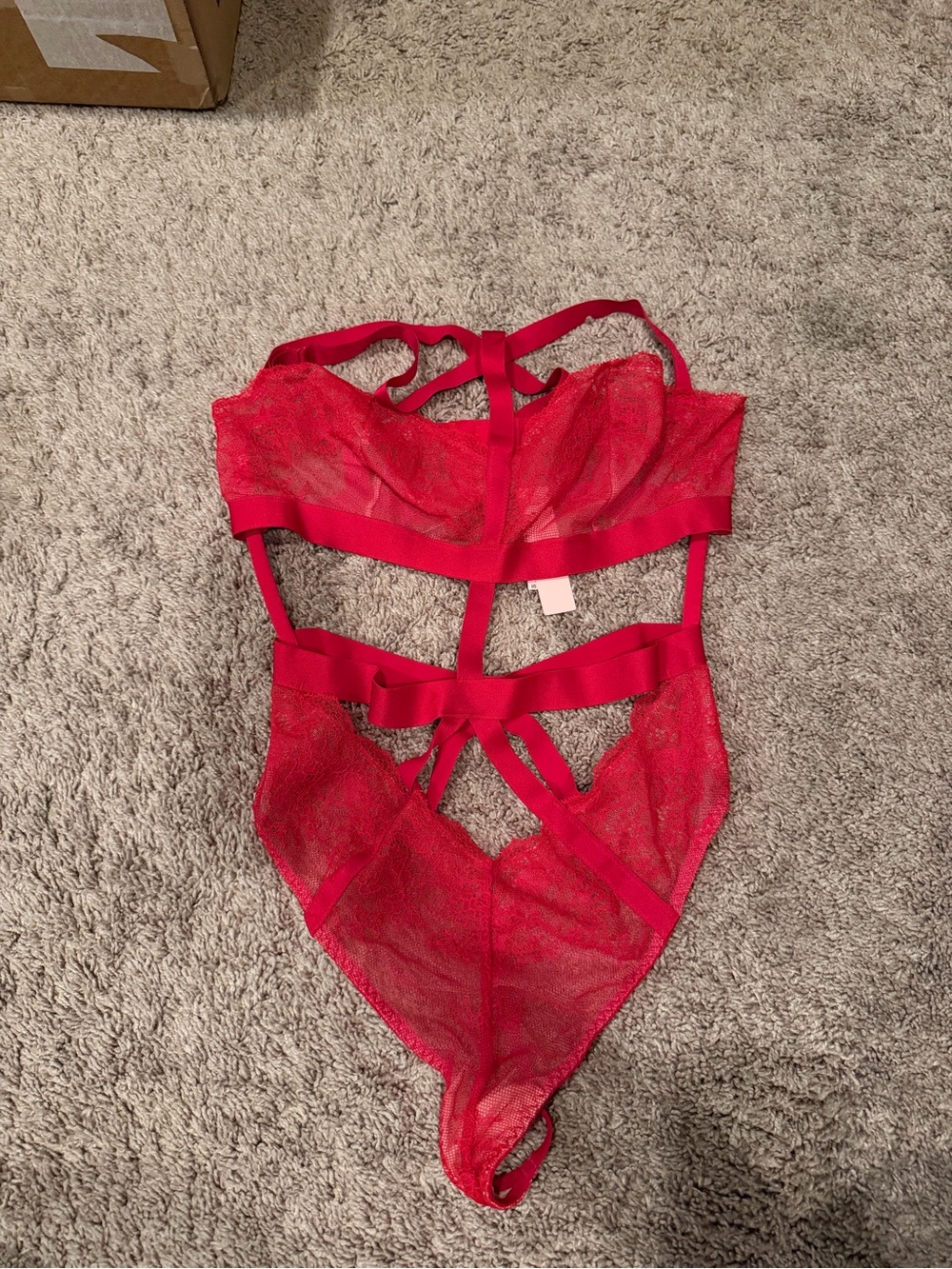 Victoria's Secret Bright Red Lace lingerie
